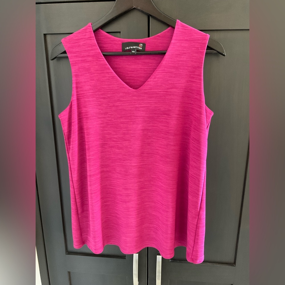 🌸💕 Laura Petites Women Pink Sleeveless Top S Minimalist Feminine Classic EUC